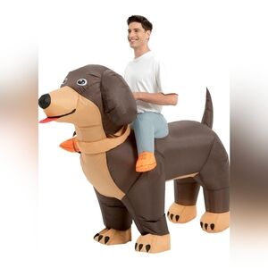 Inflatable Brown Dog Costume 72 Inch For Adult
